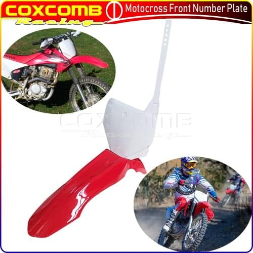 Motocross Enduro ABS Plastic Front Mudguard & Front Number Plates Pit Bike Front Kit For Honda CRF150F CRF230F 2003-2019