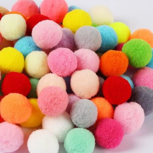 Pompom 25mm Soft Pompones Pompony Fluffy Plush Balls Pompon Pom Poms Furball DIY Handmade Craft Material Weeding Home Decor