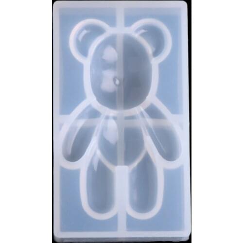 JAVRICK Transparent Silicone Pendant Mould Resin Bear Shape DIY Jewelry Making Tool Fondant Cake NEW