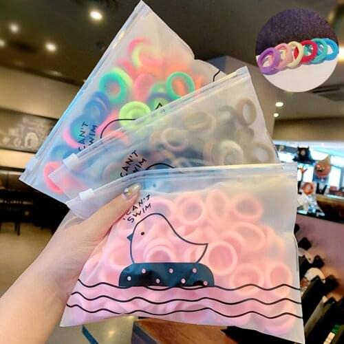 50 pcs/pack Girls Elastic Hair Bands Colorful Basic Hair Bands Women Hairband Ponytail Holder Rubber Scrunchies Hair Accessories