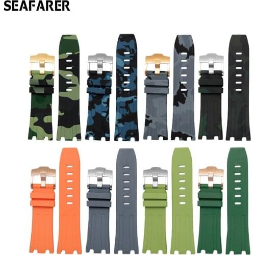 For AP Silicone Watch Belt Rubber Watchband Sports Camouflage Camo Band 28mm Men Bracelet For Audemars And Piguet Strap Logo On