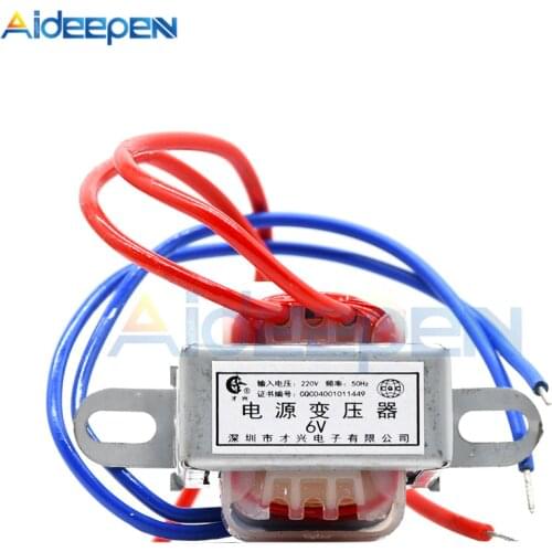 Power Transformer AC 220V to 6V 9V 12V Voltage 1W EI Copper Core 50Hz~60Hz Single Voltage 2 Line Copper