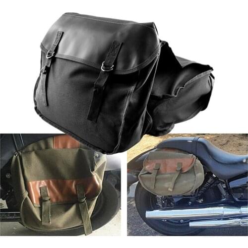 Motorcycle Canvas Saddle Bag Back Seat Kit Shoulder Bag Motorcycle Bike Back Seat Bag Motorcycle Accessories