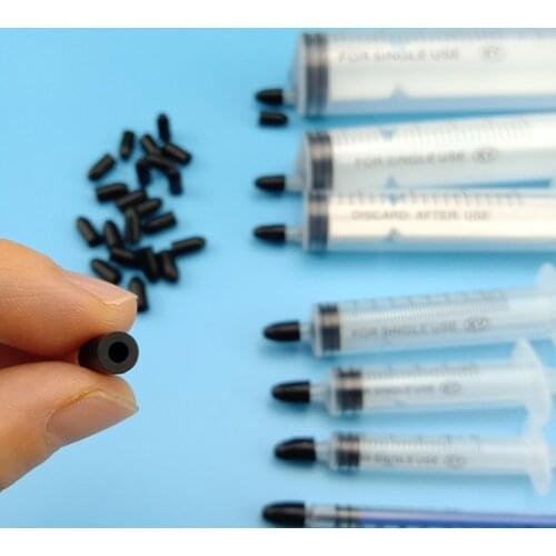 10pcs Syringe End Caps Syring Rubber Cover Silicone Injector Stoppers Plug 3MM Silicone caps