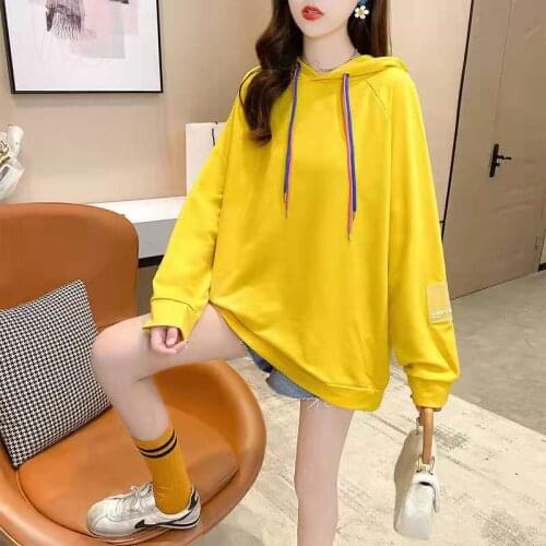2021 Spring Autumn Oversized Hoodie Harajuku Kawaii Clothes Korean Fashion Womens Hooded Sweatshirts куртка женская Loose Tops