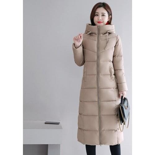Plus Size 4XL 5XL 6XL Womens Winter Jackets Hooded Stand Collar Cotton Padded Female Coat Winter Women Long Parka Warm Thicken
