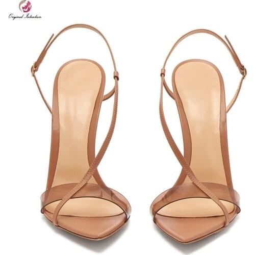 Womens T-Strap Thin Heels Sandals Pumps Fashion Open Toe Ankle Strap High Heels Dress Wedding Party Woman Shoes Plus Size 34-46