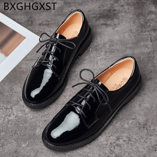Oxford shoes for women ladies Patent leather shoes women 2020 fashion black creepers harajuku shoes women Comfortable zapatos