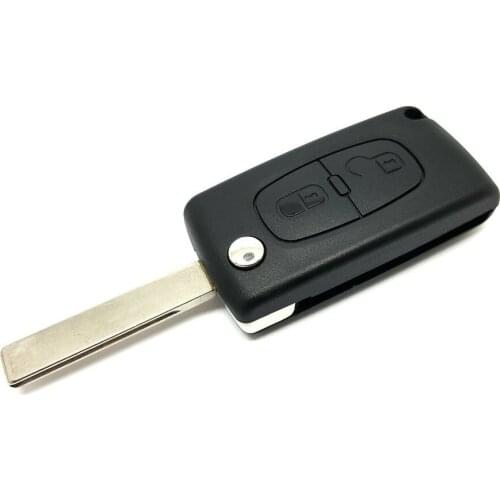 2-Button Folding Housing Car Key Protective Case For 207 307 407 308 Car Modification Accessories