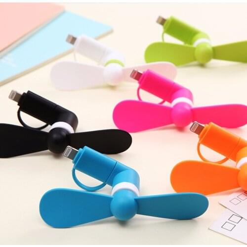 2 IN 1 Travel Portable CellPhone Mini Fan Cooling Cooler For Micro USB For iPhone 11pro 12 max 5 6 6S Plus 8 Pin Android Phones