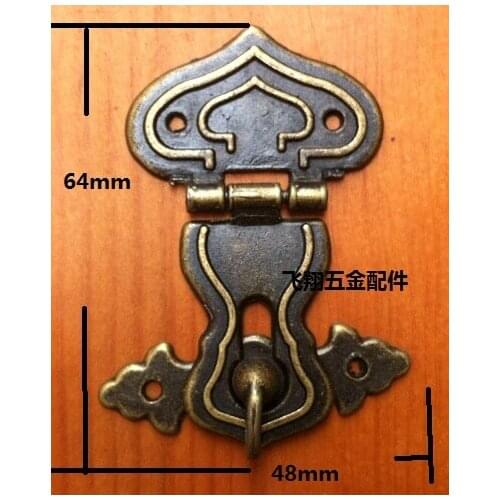 20Pcs Antique alloy hasp lock box clasp retro wooden gourd lock hasp hinge clasp buckle trumpet obscura