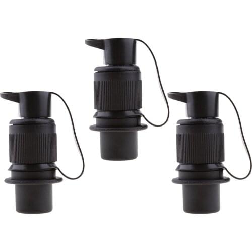 3 X Black IP68 Waterproof 3 Pins Electrical Cable Connector Plug Socket 12V