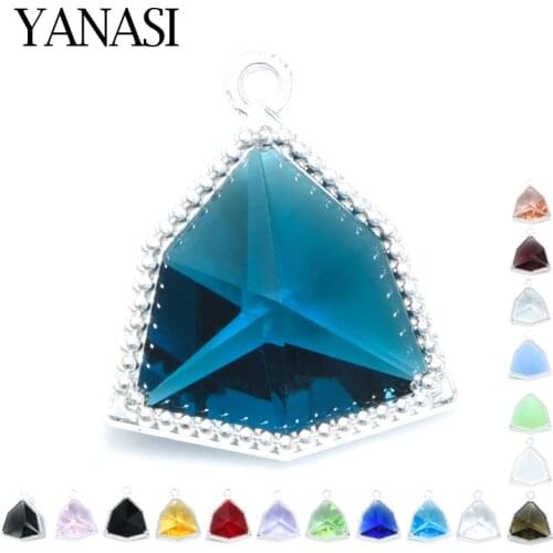 4pcs Triangle Crystal Charms DIY Earrings Making Pendant Necklace Accessories Findings Earring Charms Jewelry Accessories