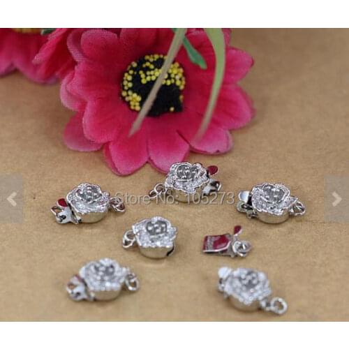 DIY Accessory Jewelry Making - Clasp Charm 5pcs Flat Round Buckle High Quality Buckle Silver Plated Beads 12mm