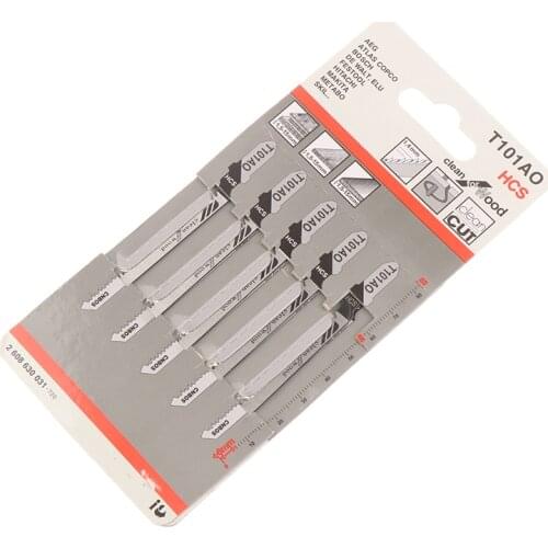 5pcs/lot T101AO HCS T-Shank Jigsaw Blades Curve Cutting Tool For Wood Plastic Saw