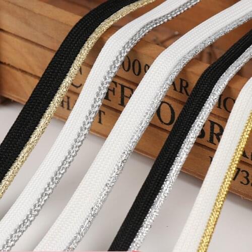 5Yards 1cm Glittery Shiny Ombre Braided Gold Silver Wire Piping Lip Cord Trim|Pillow Cushion Trim|Upholstery Edging Trim Sewing