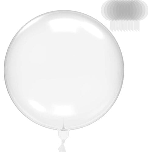 50 Pcs 20 Inch Wide Mouce Transparent Bobo Balloons,Rose Balloon Bouquet For Birthday /Party/Valentines Day/Wedding