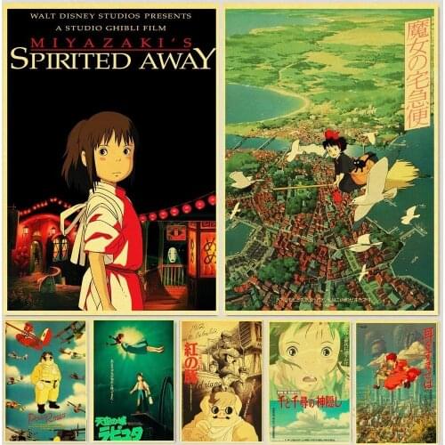 Hayao Miyazaki anime retro posters kraft wall paper High Quality Painting For Home Decor wall stickers