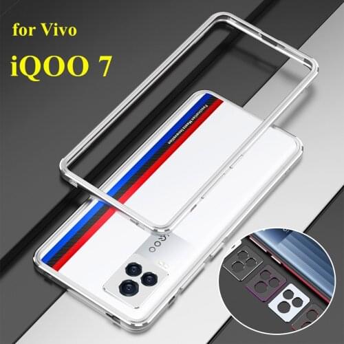 Capa fundas Aluminum Bumper Luxury aluminum Phone Case for Vivo iQOO 7 6.62" Bumper protective metal frame + Camera Protection