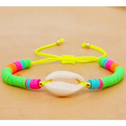 GO2BOHO Seashell Bracelet African Bracelets Women Bohemian Shell Heishi Disc Beads Pulseras Handmade Adjustble Colorful Jewelry