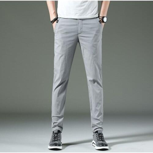 3 Colors Mens Classic Solid Color Casual Pants New Spring Summer Business Fashion Stretch Cotton Slim Fit Brand Trousers Male