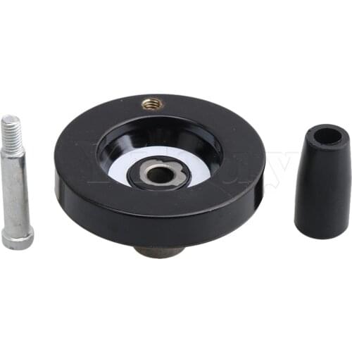 Black 63mm Dia Lathe Milling Machine Hand Wheel w/ Revolving Handle Grip