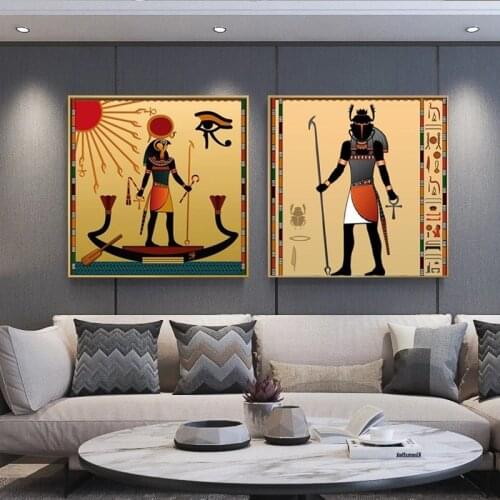 Ancient Egypt Wall Art Canvas Painting Scarab Egypt God Pictures Oil Painting Posters and Prints for Home Living Room Decoration