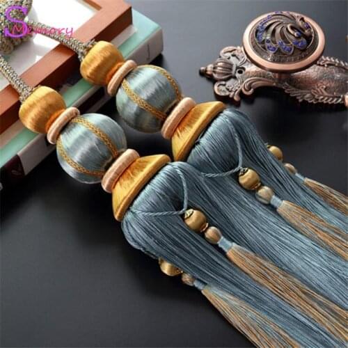 Double wire double ball European curtain tassels hanging ball tie strap holder accessories home decor