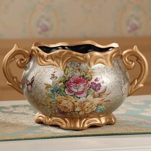 European Ceramic Vase Dried flowers flower Arrangement Wobble Plate living Room Entrance Ornaments Wedding Decorations