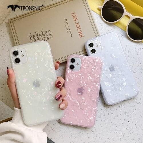 Glossy Marble Phone Case for iPhone 11 Pro Max XR XS MAX Soft Pink White Laser Luxury Cases for iPhone 6 6s 7 8 Plus Shell Cover