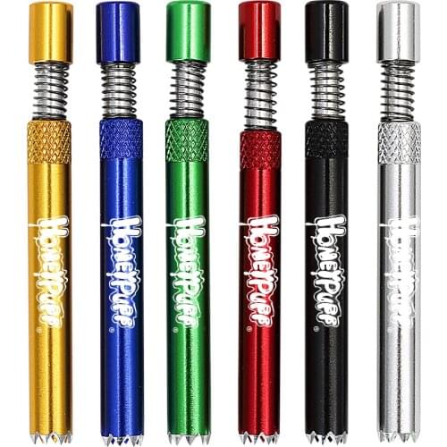 HONEYPUFF Self Cleaning One Hitter Pipes With Jagged Bowl 82MM Aluminum Tobacco Hand Bat Smoking Cigarette Dugout Pipe