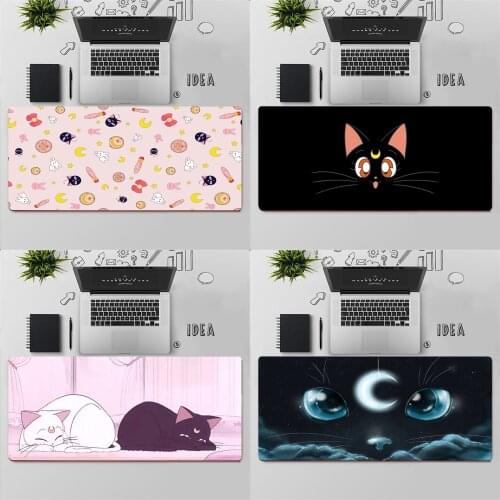 Gaming Mouse Pad Large Mouse Pad PC Gamer Computer Mouse Mat Big Mousepad Keyboard Desk Mat Kawaii Anime Moon Cat XXL Mause Pad