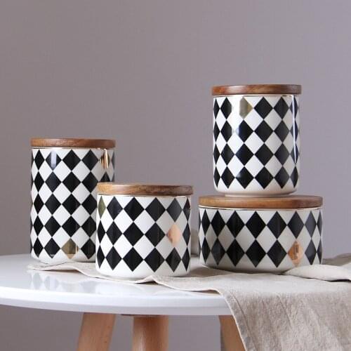 Ceramic Sealed Jar Home Kitchen Storage Box Creative Grain Storage Jar Coffee Jar Tea Box