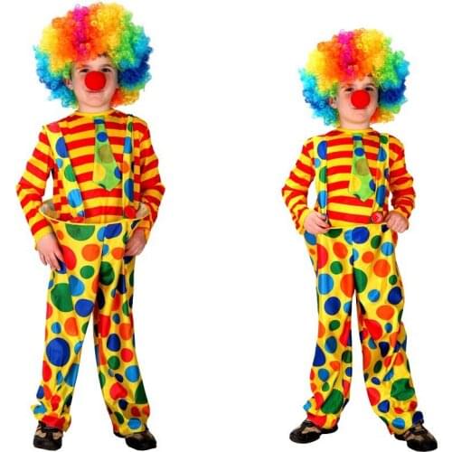 Clown Costume Set Child Cute Halloween Costume for Kids Carnival Funny Boys Girls Masquerade Cosplay Suit Party Dress Up