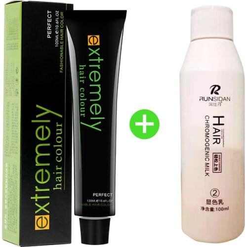 Fashion Color Cream with Oxidant Developer Set Rose Gold Permanent Hair Dye Color Cream Hair Long Lasting Colorant Ammonia Free