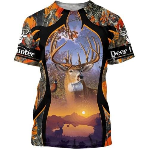 Summer Fashion Animal Bow Hunter Art Camo Men/Women 3D Print Leisure O-Neck T-shirts / Beach Shorts / Tanks / Oversized S-233
