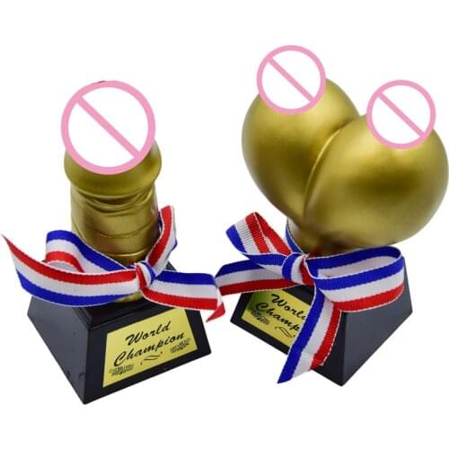 Men and women fun trophy spoof ornaments adult jj chest champion cup Valentines day party decoration birthday fun figurines