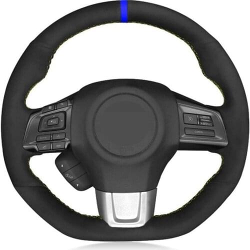 Car Steering Wheel Cover Hand-stitched Soft Black Suede For Subaru WRX (STI) 2015-2019 Levorg 2015 2016 2017 2018 2019 Parts