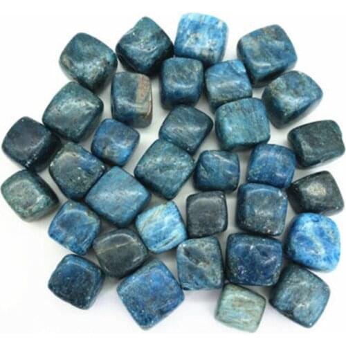 Natural polished Pretty blue apatite quartz crystal tumbled stone cube for aquarium decoration