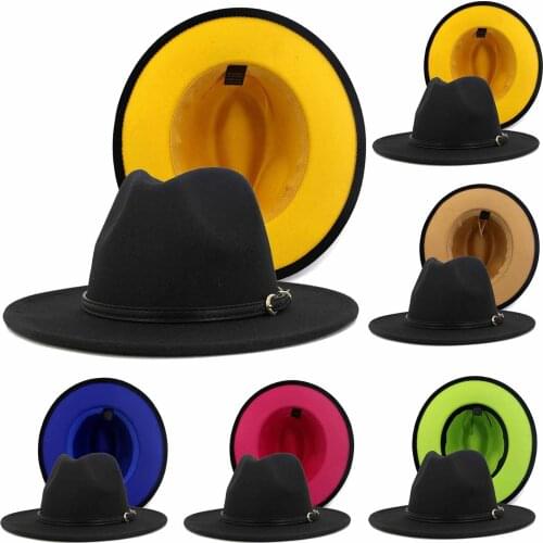 Solid Color Bottom Wide Wool Fedora Weeding Party Cap For Women Casual Jazz Hats For Men Fashion Summer Fedoras кепка женская