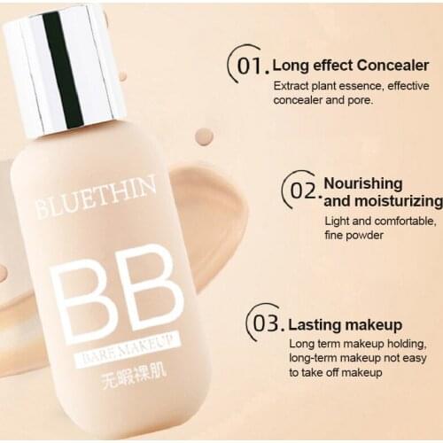 Face Base Cream Liquid Foundation Creams Full Coverage Concealer Oil control Easy to Wear Soft Face Makeup Foundation BB Cream