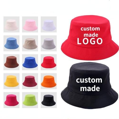 Customized LOGO Fisherman Hat Ladies Summer Sunscreen Panama Hat Men Foldable Flat Top Hunting Beach Bob Sun Hat