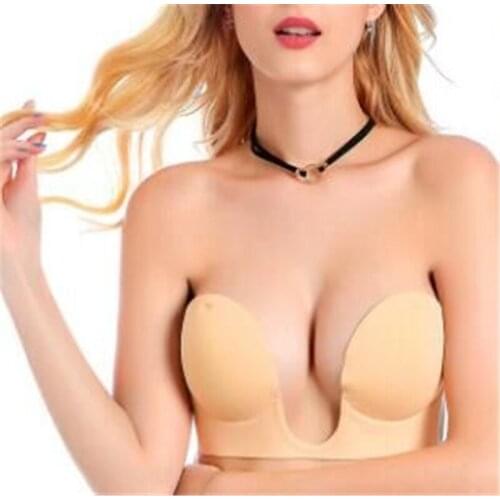 Silicone Gel Invisible Bra Self-adhesive Stick On Push Up Strapless Backless Sticky Backless Bra U Shape