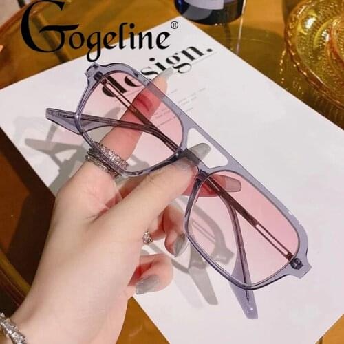 Fashion Sunglasses Rectangle Women Men Shades Metal Frame Small Square Sun Glasses For Female Summer Traveling Pink UV400