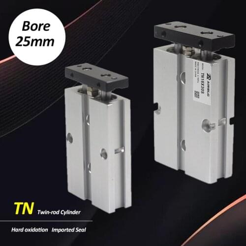 TN bore 25mm airtac type pneumatic cylinder double rod twin spindle air cylinder Stroke 10-200mm TN25X10S TDA25X30S
