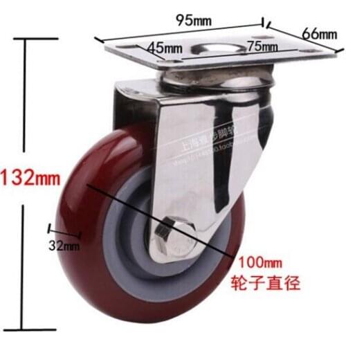 Universal Mute Wheel 4" Replacement Office Chair Swivel Caster Rubber post heavy directional wheel polyurethane