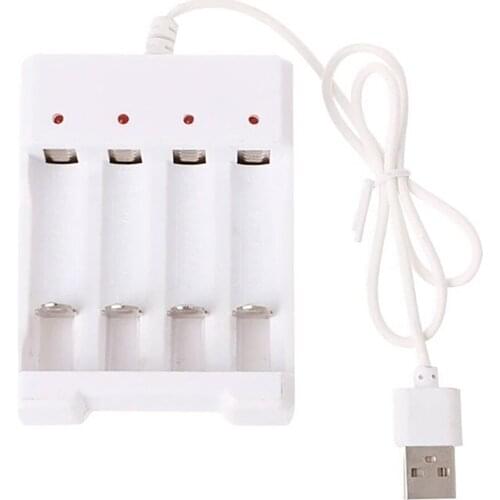 USB 4 Slots Fast Charging Battery Charger AAA and AA Rechargeable Battery Station