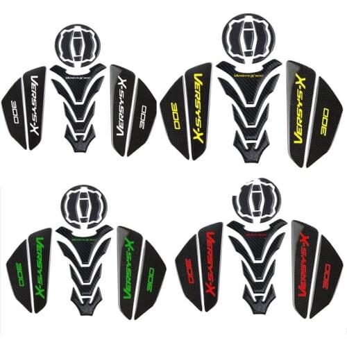 Fiber texture Motorcycle Fuel Tank Pad Cap Decals Gas Cap Sticker For Kawasaki Versys X300 VersysX300