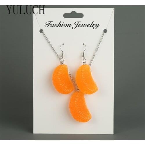 YULUCH Women Fruit Pendant Necklace Sets Girl Elegant Holiday Party Jewelry Lady Simple Resin Accessories Woman