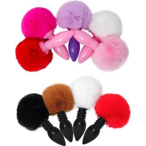 Fanala Funny Rabbit Tail Butt Plug Fur Anal Plug Silicone Anal Beads Adult Game Cosplsy Prostate Massager